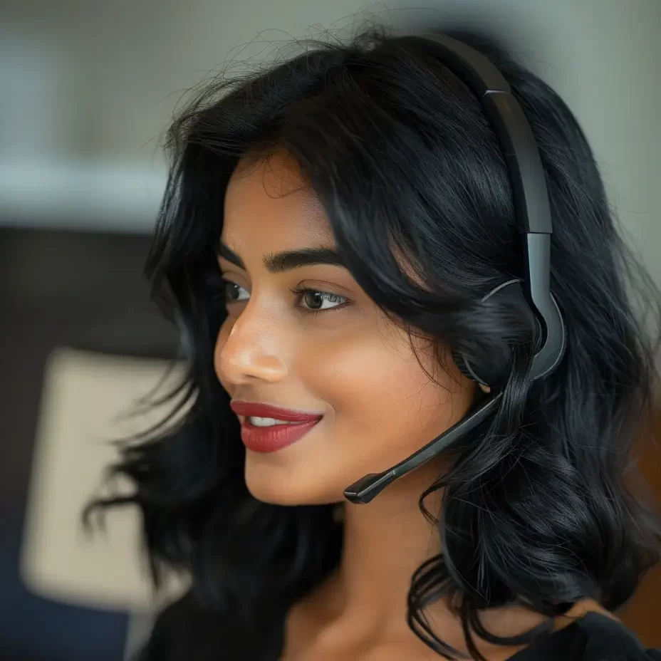 A Tracom support agent on a call